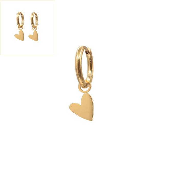 oorringen small heart glad goud