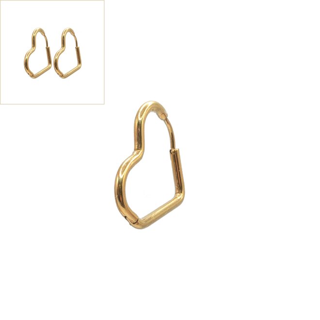 Creolen shaped heart goud