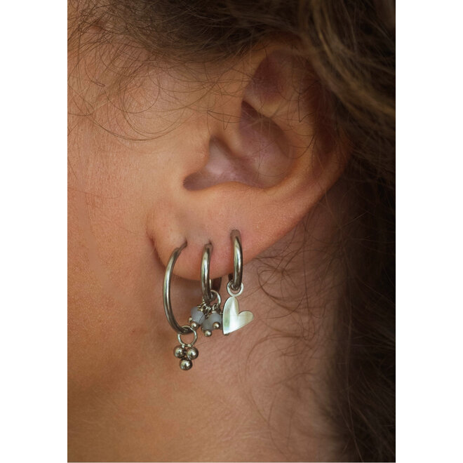 Oorringen small heart twisted zilver