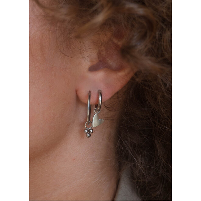 Oorringen small heart glad zilver