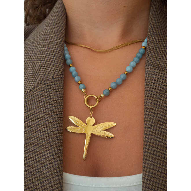 Charm big libelle goud