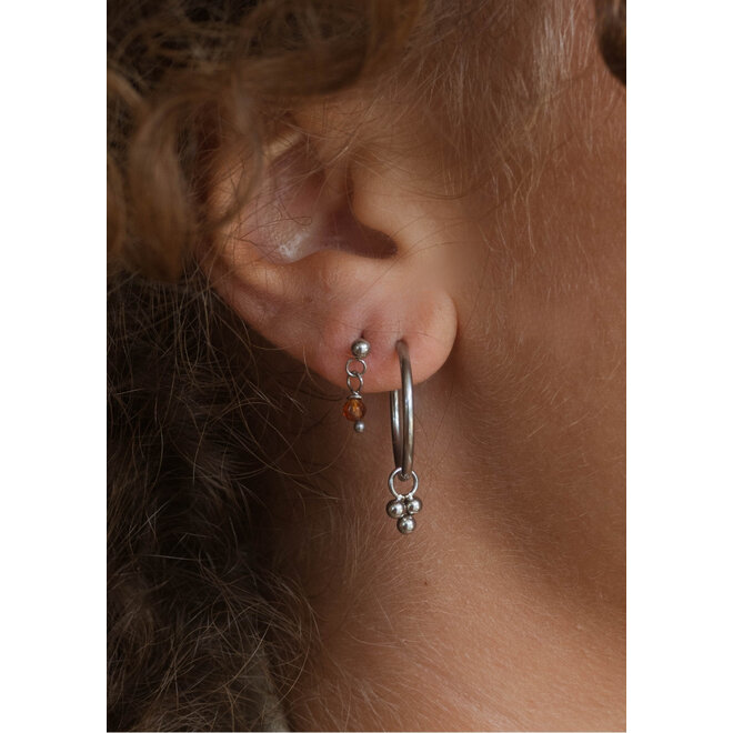 Oorringen 3 dots big zilver