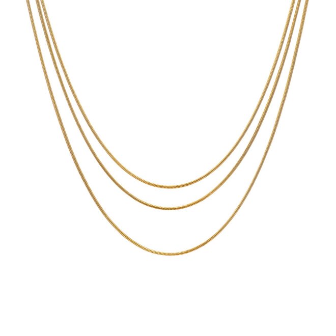 Ketting snake 3 chains goud