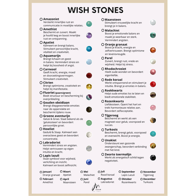 Armband wish stones goud