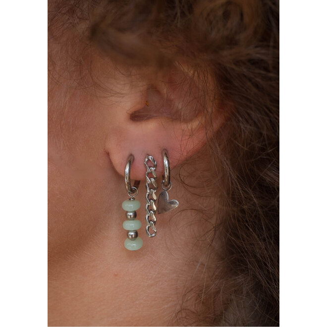 Oorringen sammie licht groen zilver