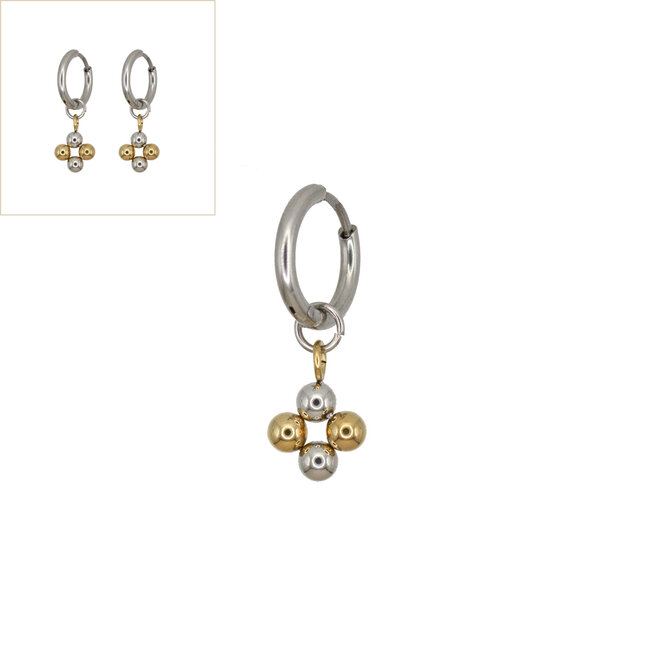 Oorringen dots duotone zilver