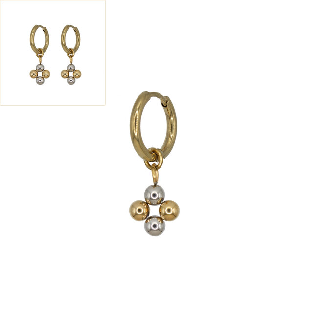 Oorringen dots duotone goud