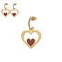 Oorringen twisted red heart goud
