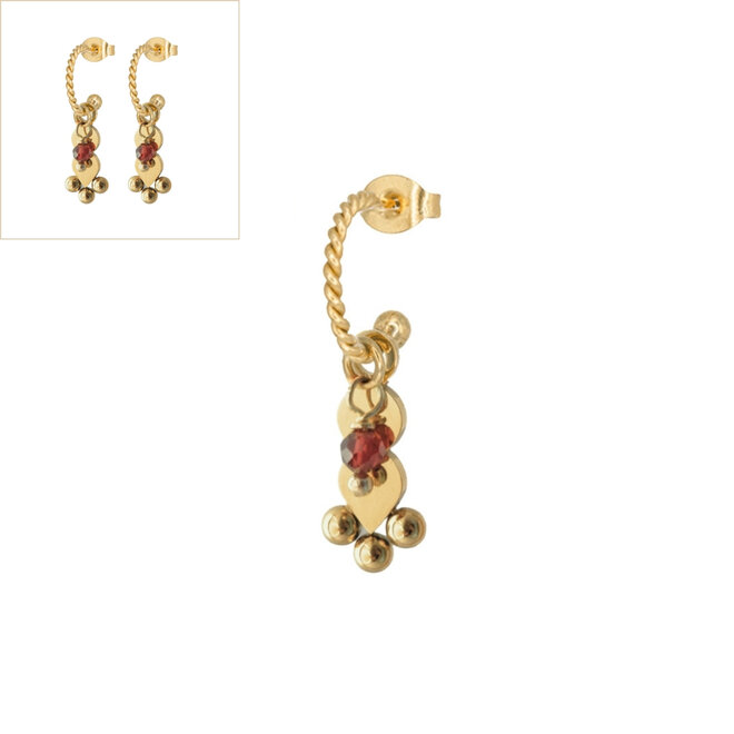 Oorringen twisted pien new goud