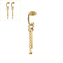 Oorringen twisted bar chain goud