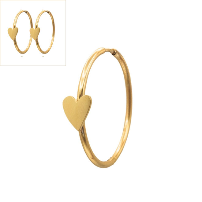 Creolen heart goud
