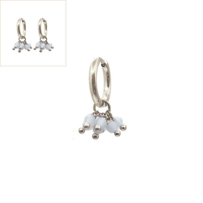 Oorringen 7x blue lace agaat zilver