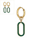 Oorringen open oval groen goud