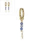 Oorringen square chain blauwe aventurijn goud
