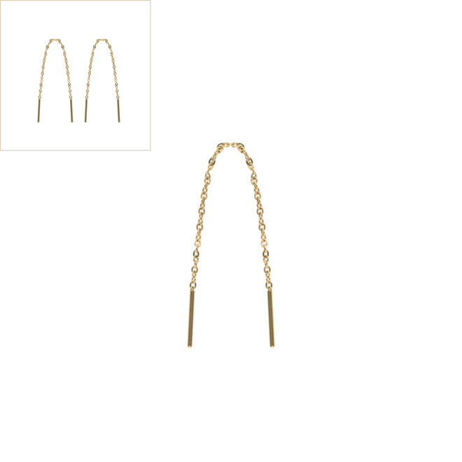 Oorbellen pull trough goud