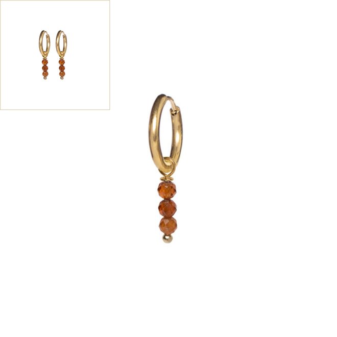 Oorringen januari (oranje granaat)