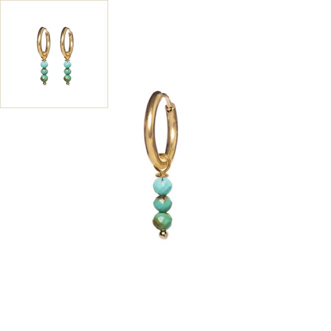 Oorringen december (turkoois)