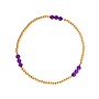 Armband beads 2.5 mm 9x amethist goud