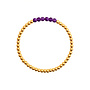 Armband beads 4mm 6x amethist goud