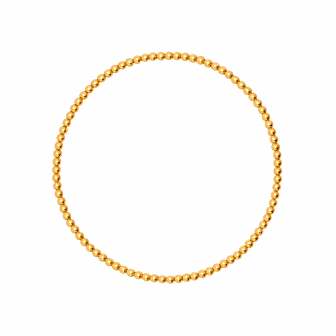 Armband beads basic 2.5 mm goud