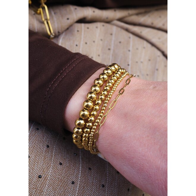 Armband beads basic 6mm goud