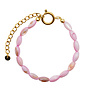 Armband oval shell licht roze goud