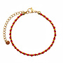 Armband cube beads 2mm rood goud