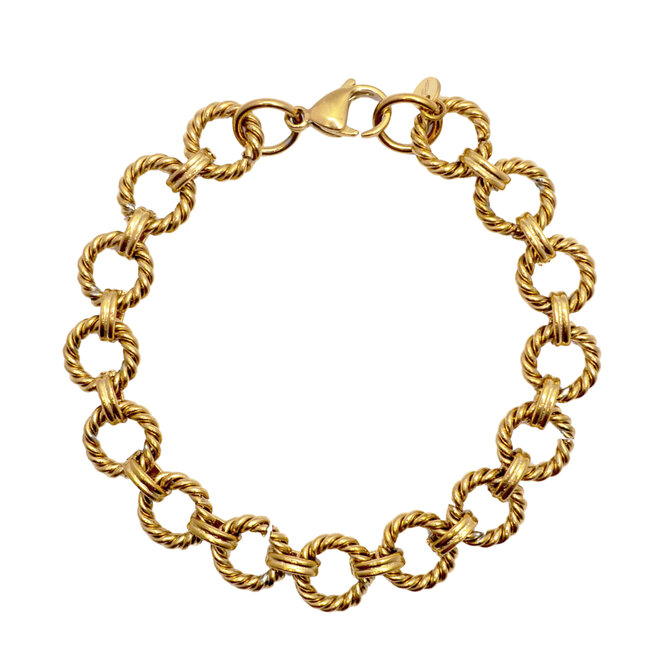 Armband big twisted rings goud