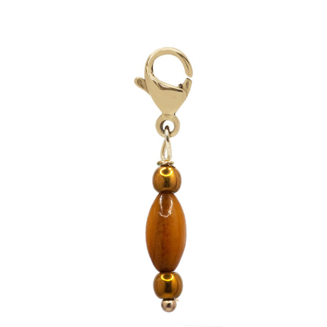 Charm oval shell oranje goud