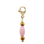 Charm oval shell licht roze goud