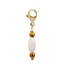 Charm oval shell wit goud