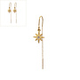 Oorbellen star pull trough goud