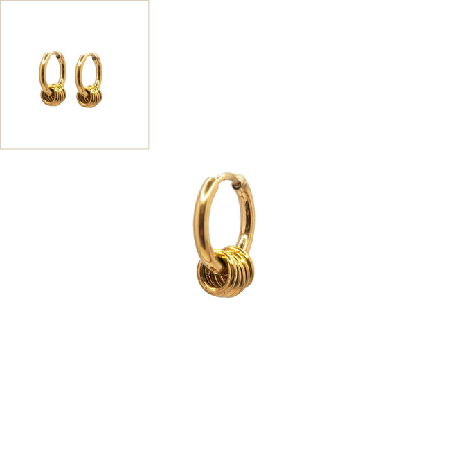 Oorbellen 5 rings goud
