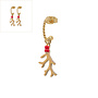 Oorringen twisted koraal miyuki rood goud