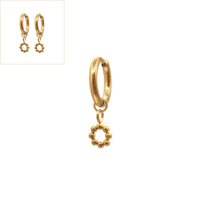 Oorbellen small open dots goud