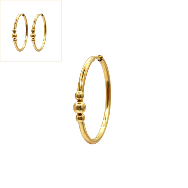 Oorbellen 3d bolletjes goud