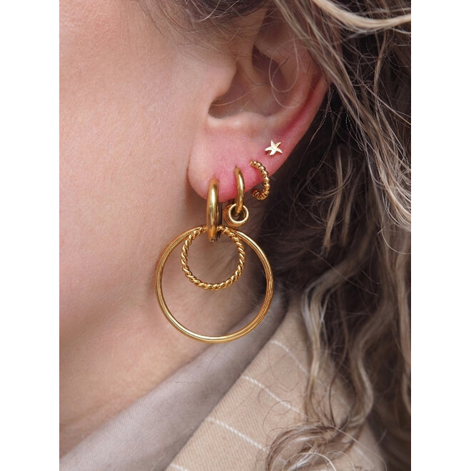Oorbellen britt big twisted goud