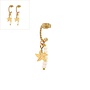 Oorbellen twisted starfish wit goud