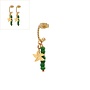 Oorbellen twisted starfish groen goud