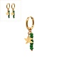 Oorbellen starfish groen goud