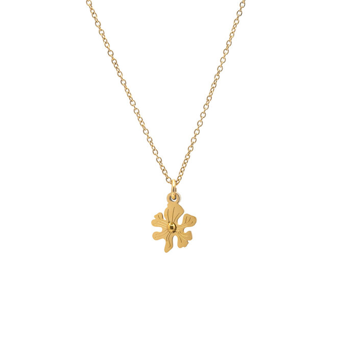 Ketting organic flower goud