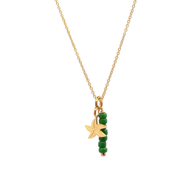 Ketting starfish groen goud