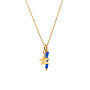 Ketting starfish blauw goud