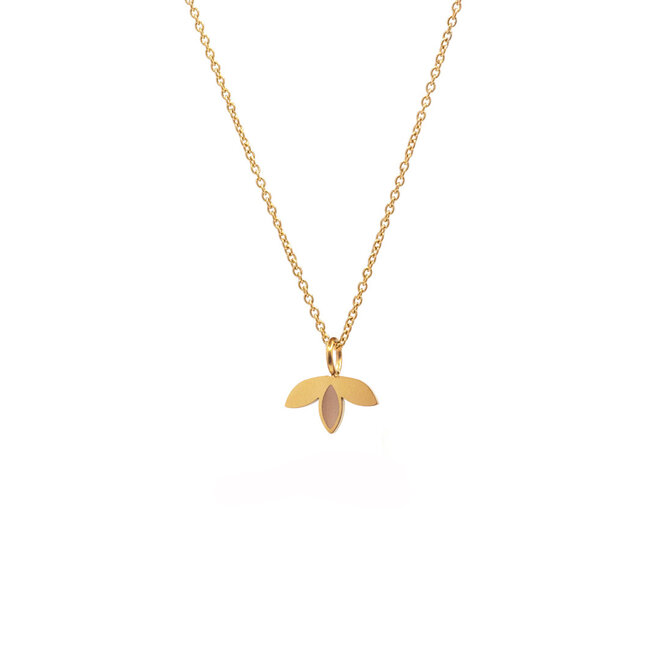 Ketting little leaf sand goud