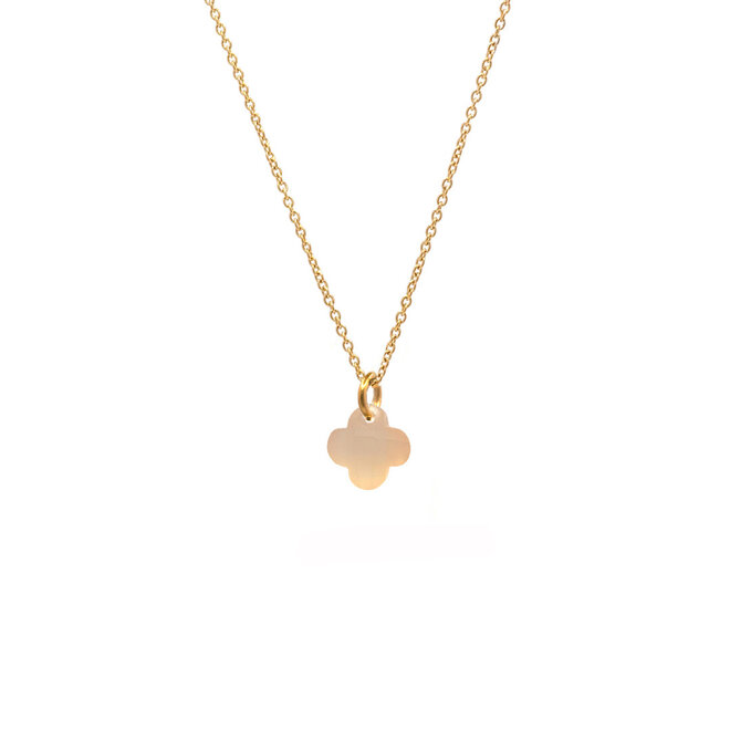 Ketting clover mat oranje goud