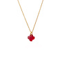 Ketting clover mat donker rood goud