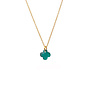 Ketting clover mat smaragd groen goud