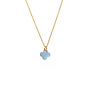 Ketting clover mat licht blauw goud