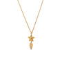 Ketting flower leaf goud
