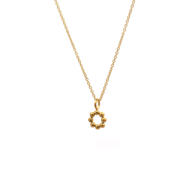 Ketting small open dots kort goud